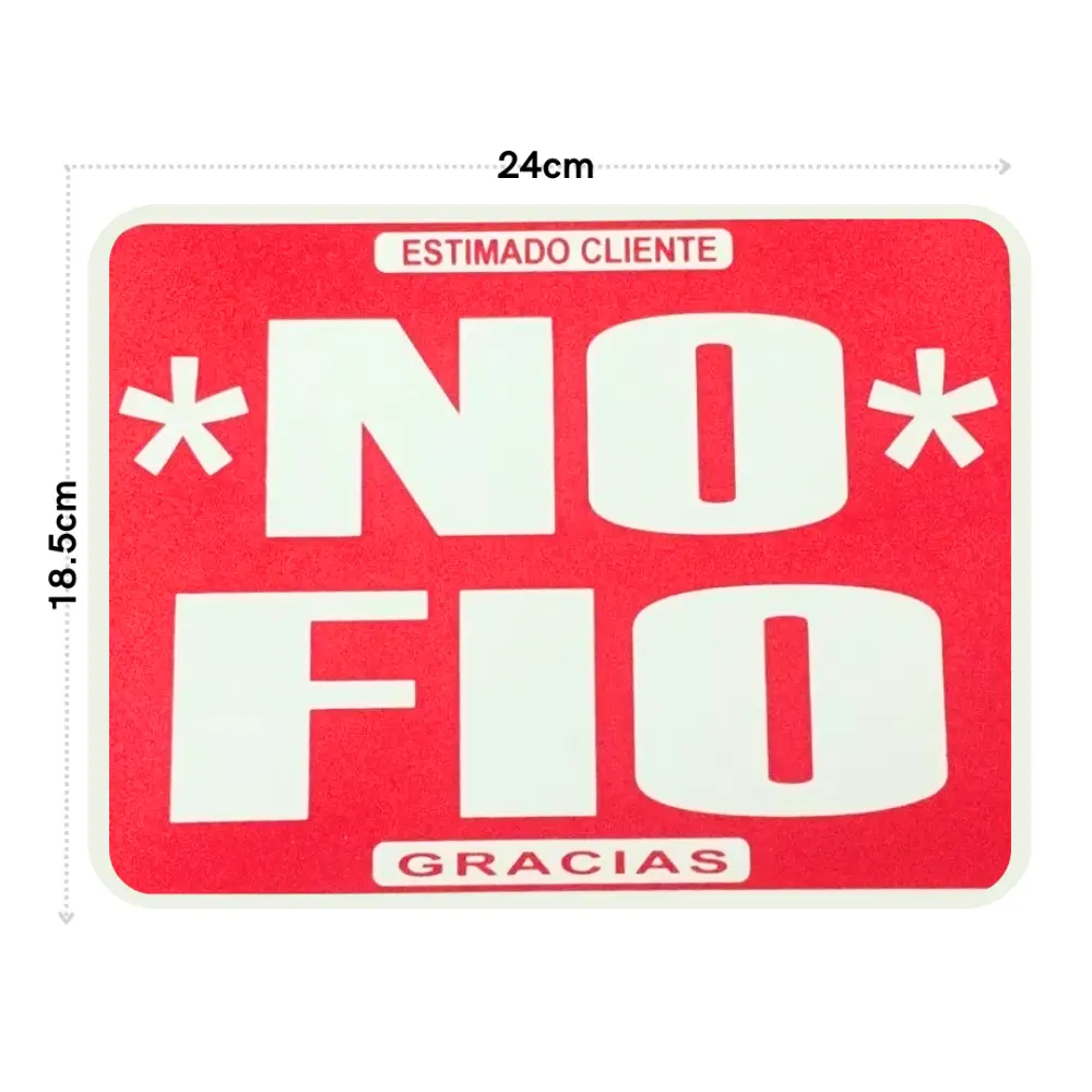 SEÑALAMIENTO NO FIO 18.5X24