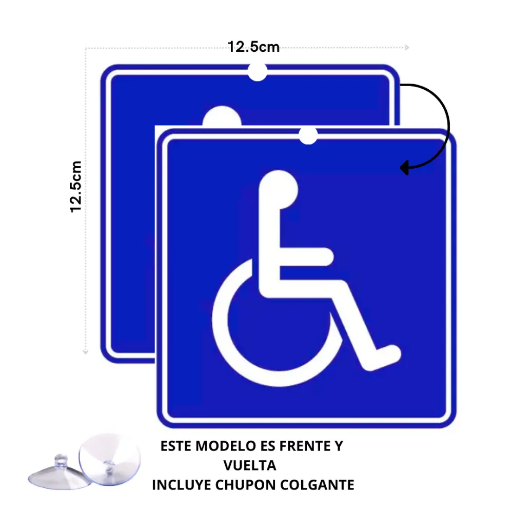 SEÑALAMIENTO DISCAPACITADO AMBOS LADOS PERFORADO 12.5X12.5
