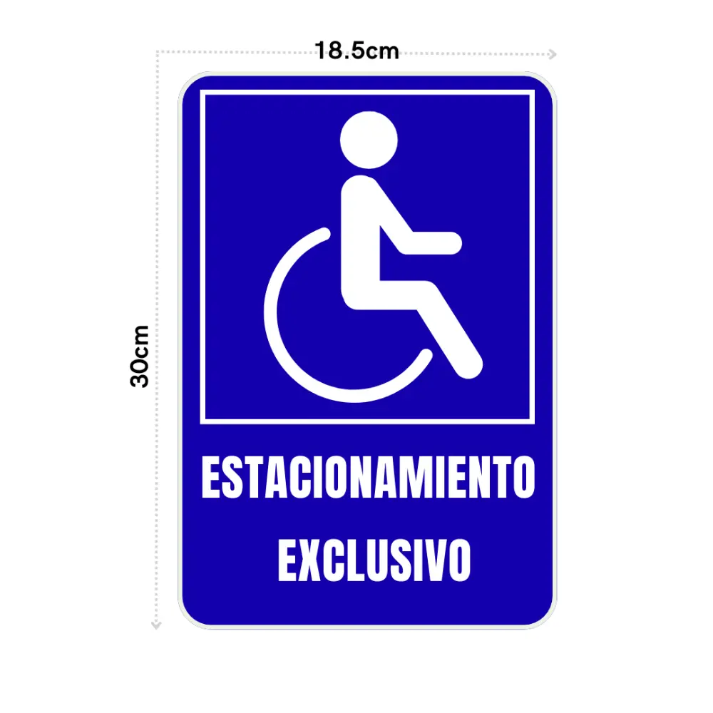 SEÑALAMIENTO ESTACIONAMIENTO EXCLUSIVO DISCAPACITADOS 18.5X30