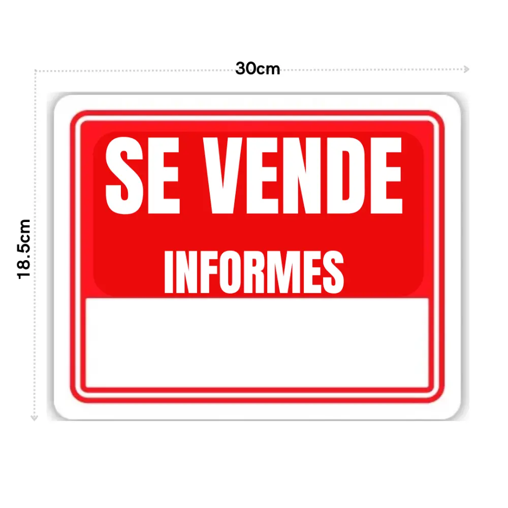 SEÑALAMIENTO SE VENDE CHICO 18.5X30