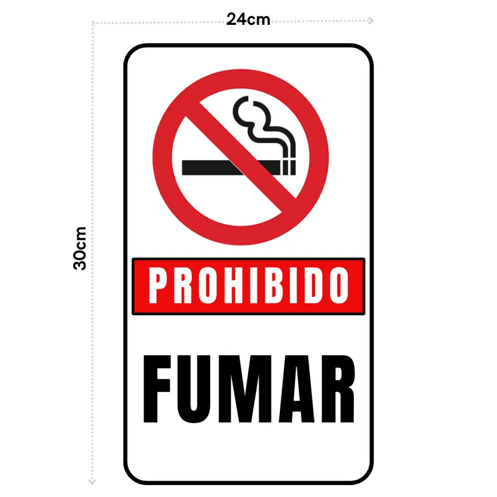 SEÑALAMIENTO PROHIBIDO FUMAR GRANDE 24X30