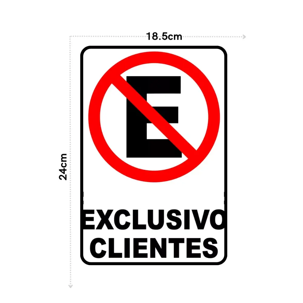 SEÑALAMIENTO BAÑOS EXCLUSIVOS CLIENTES 18.5X24
