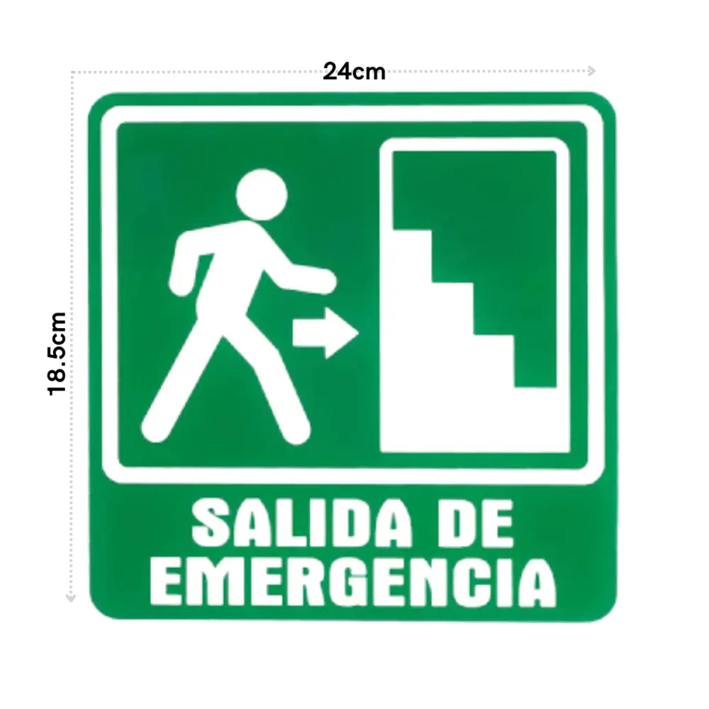 SEÑALAMIENTO RUTA DE EVACUACION DERECHA ESCALERA 18.5X24