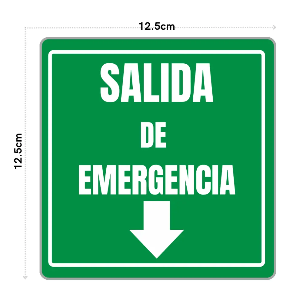 CALCOMANIA SALIDA DE EMERGENCIA 12.5X12.5