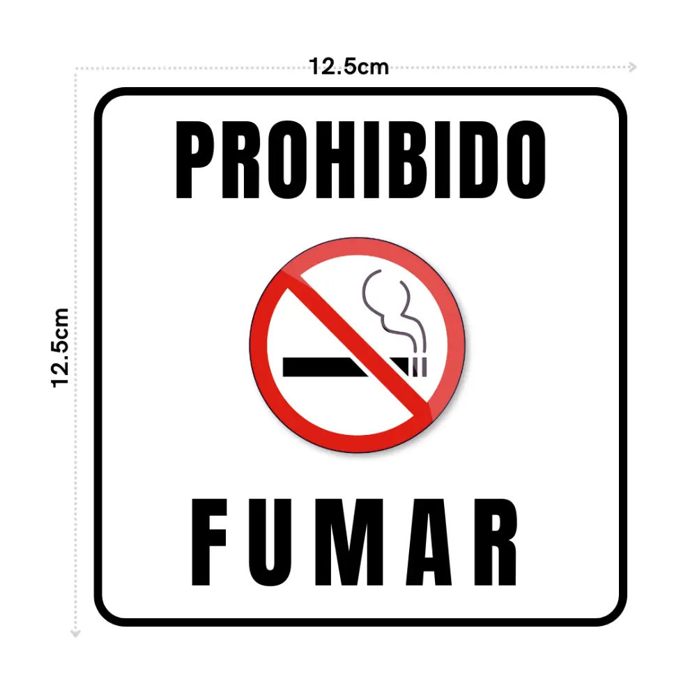 CALCOMANIA PROHIBIDO FUMAR 12.5X12.5