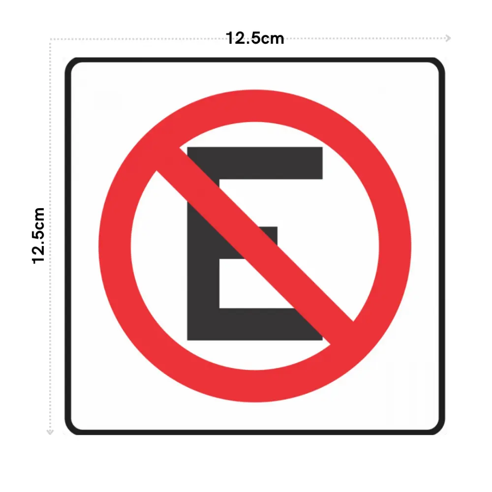 CALCOMANIA PROHIBIDO ESTACIONARSE 12.5X12.5