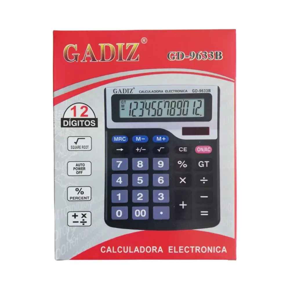 CALCULADORA GADIZ GD-9633B 12 DIGITOS