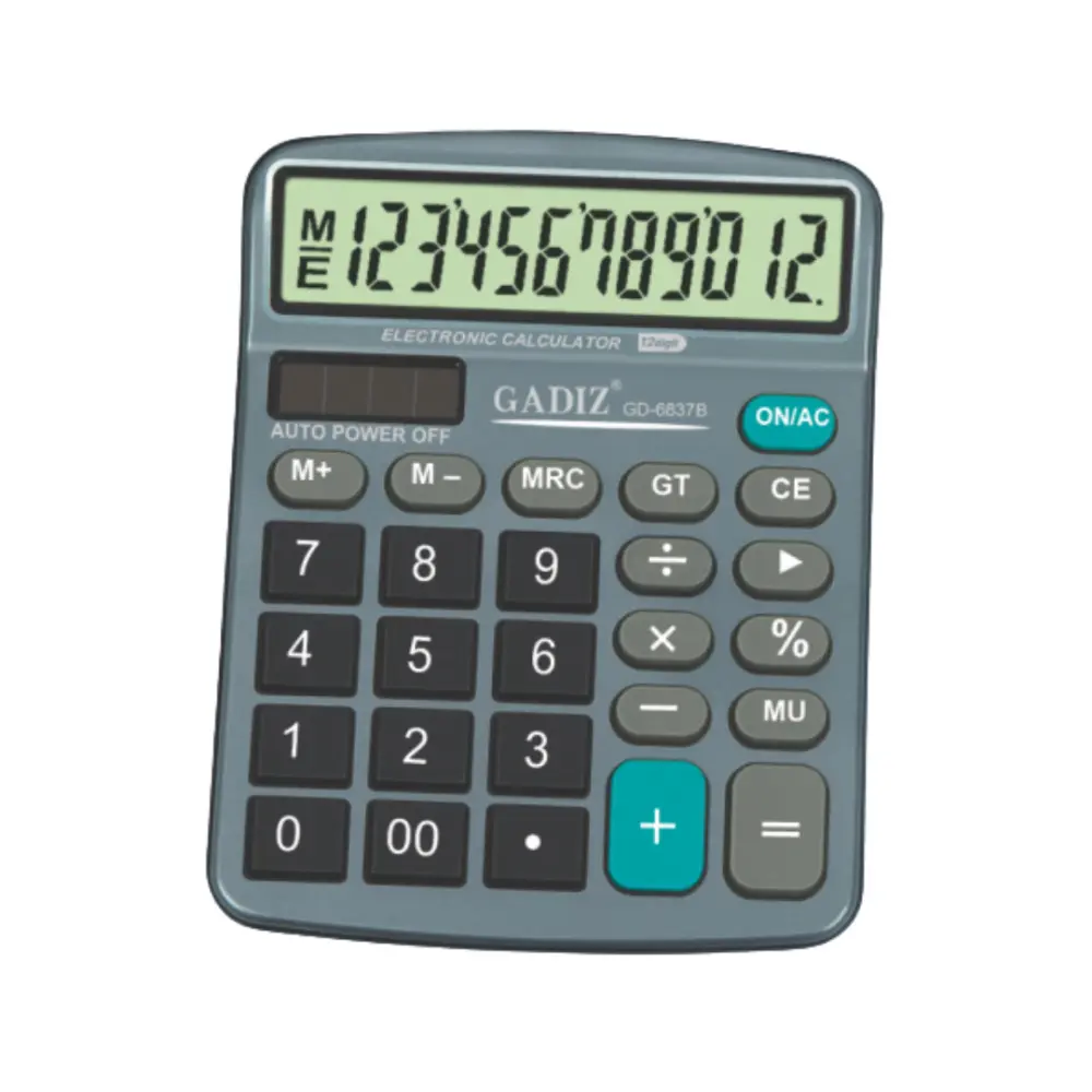 CALCULADORA GADIZ MOD. GD-6837B 12 DIGITOS