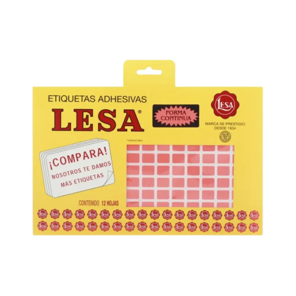 ETIQUETAS LESA 1 ROJO 1800 12X8 MM