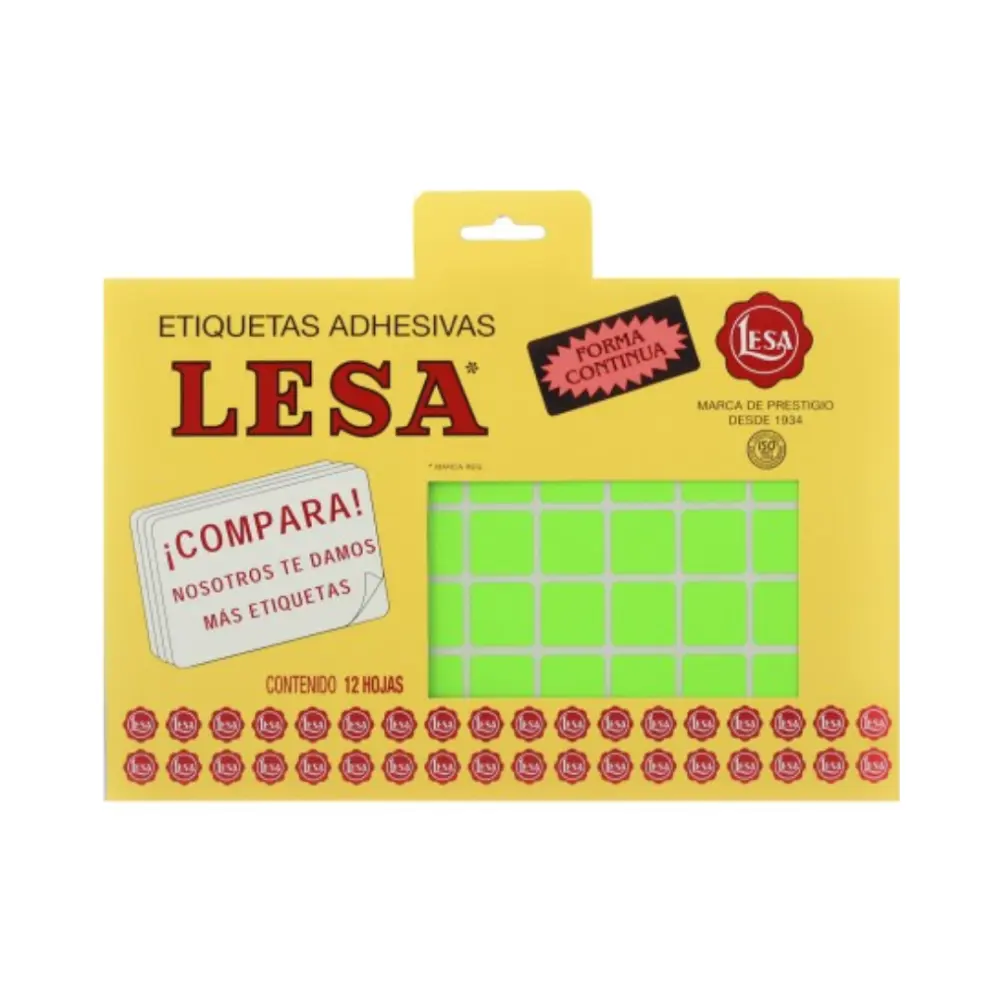 ETIQUETAS LESA 3 VERDE 770 17X17 MM