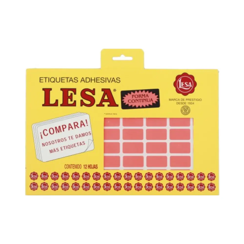 ETIQUETAS LESA 8 ROJO 720 24X13 MM