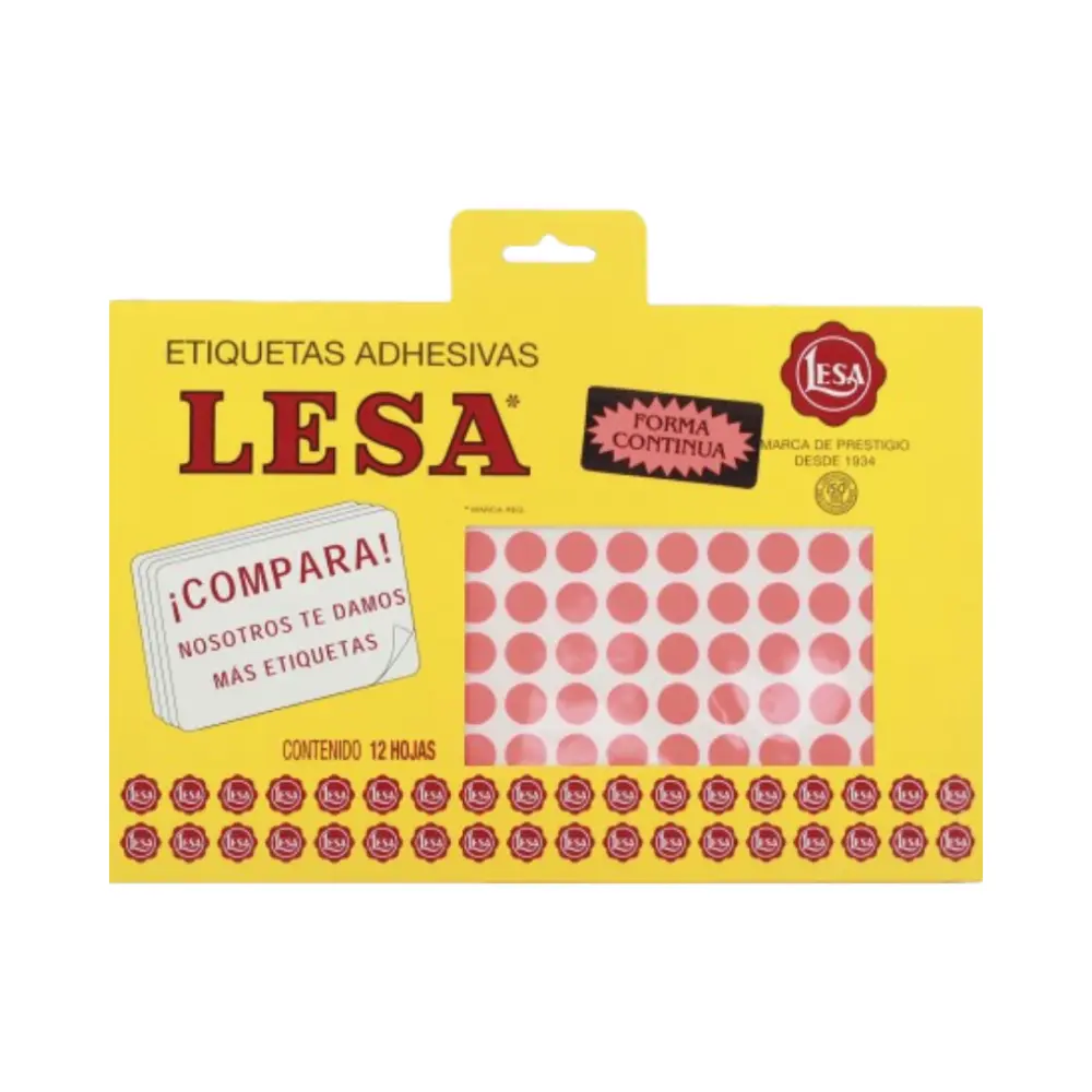 ETIQUETAS LESA 10 ROJO 1760 11 MM