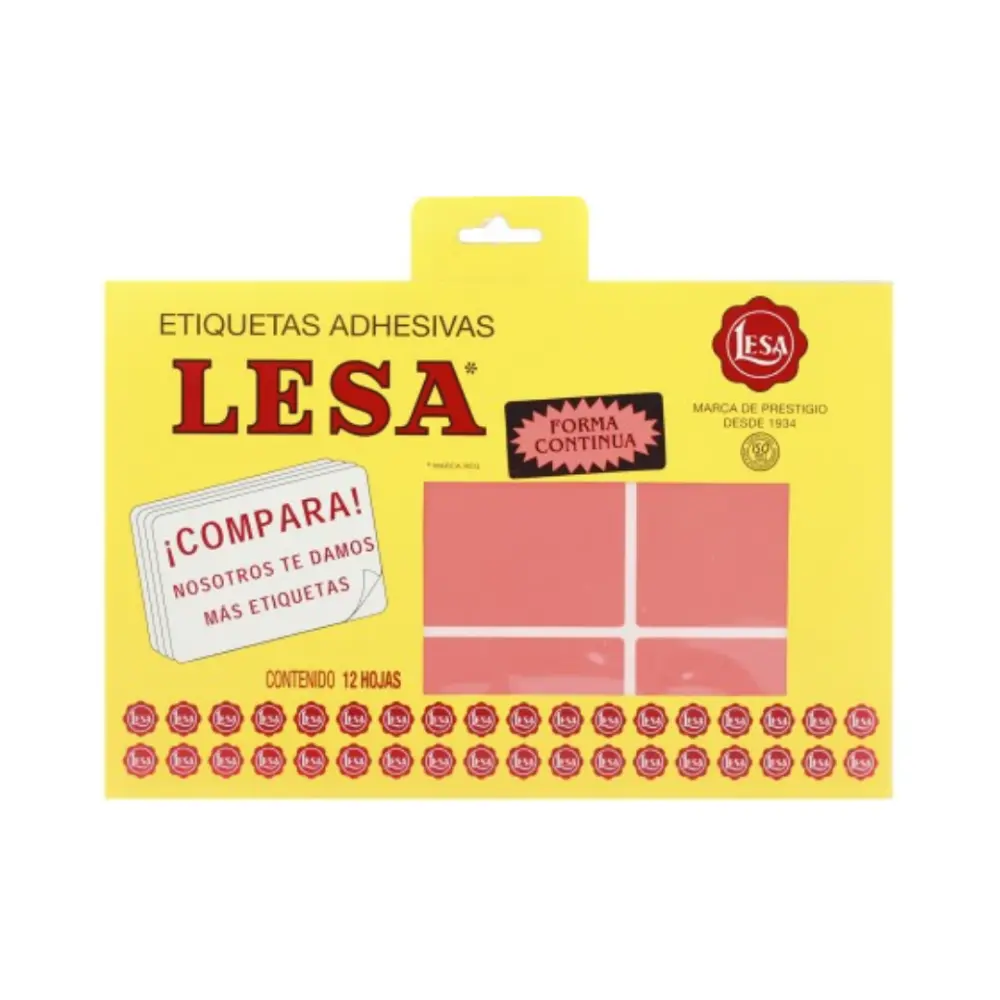 ETIQUETAS LESA 13 ROJO 90 66X43 MM