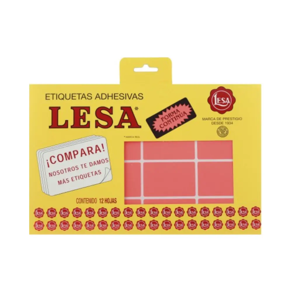 ETIQUETAS LESA 16 ROJO 160 48X32 MM