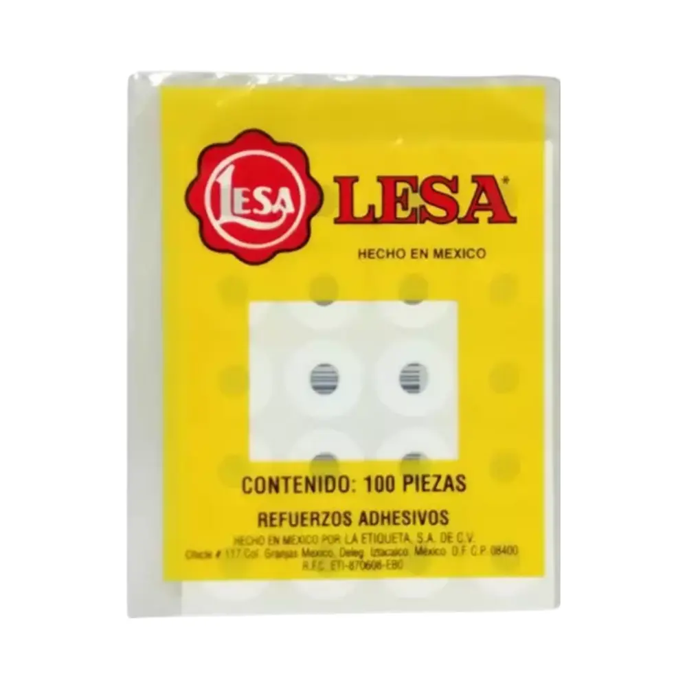 REFUERZOS DE VINIL LESA BOLSA CON 100 PZAS.