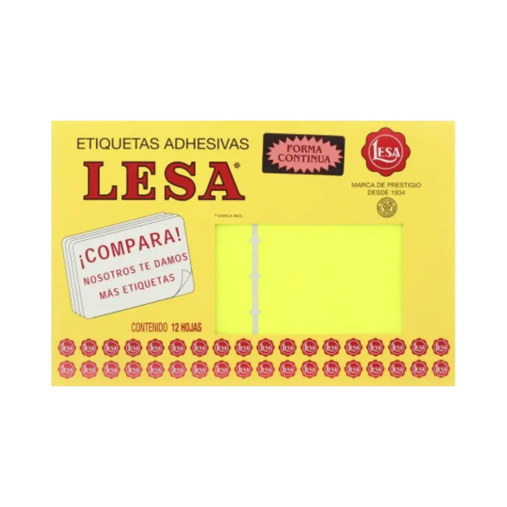 ETIQUETAS LESA 20 AMAR. C/12 HOJAS