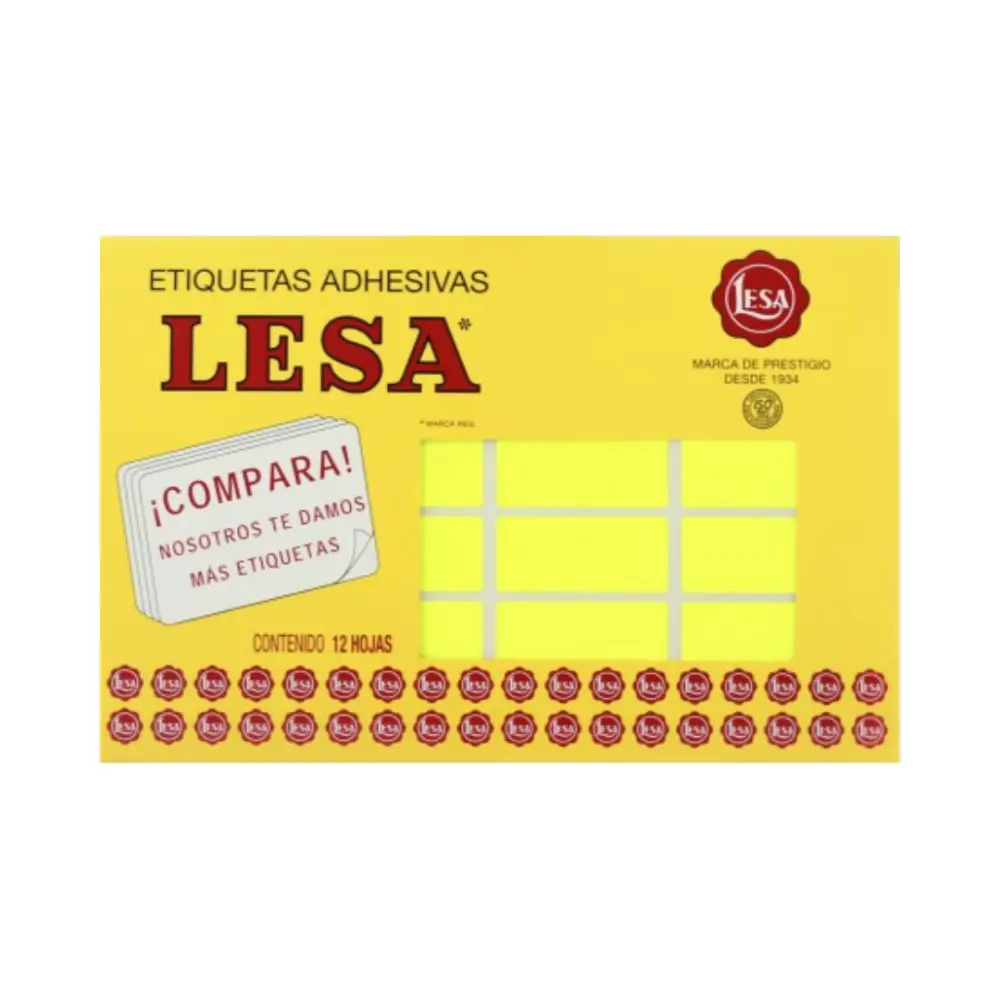 ETIQUETAS LESA 15 AMARILLO C/12 H