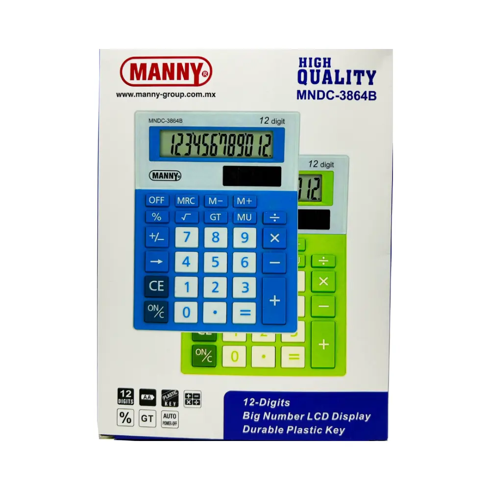 CALCULADORA MANNY MOD. MNDC-3864B 12 DIGITOS