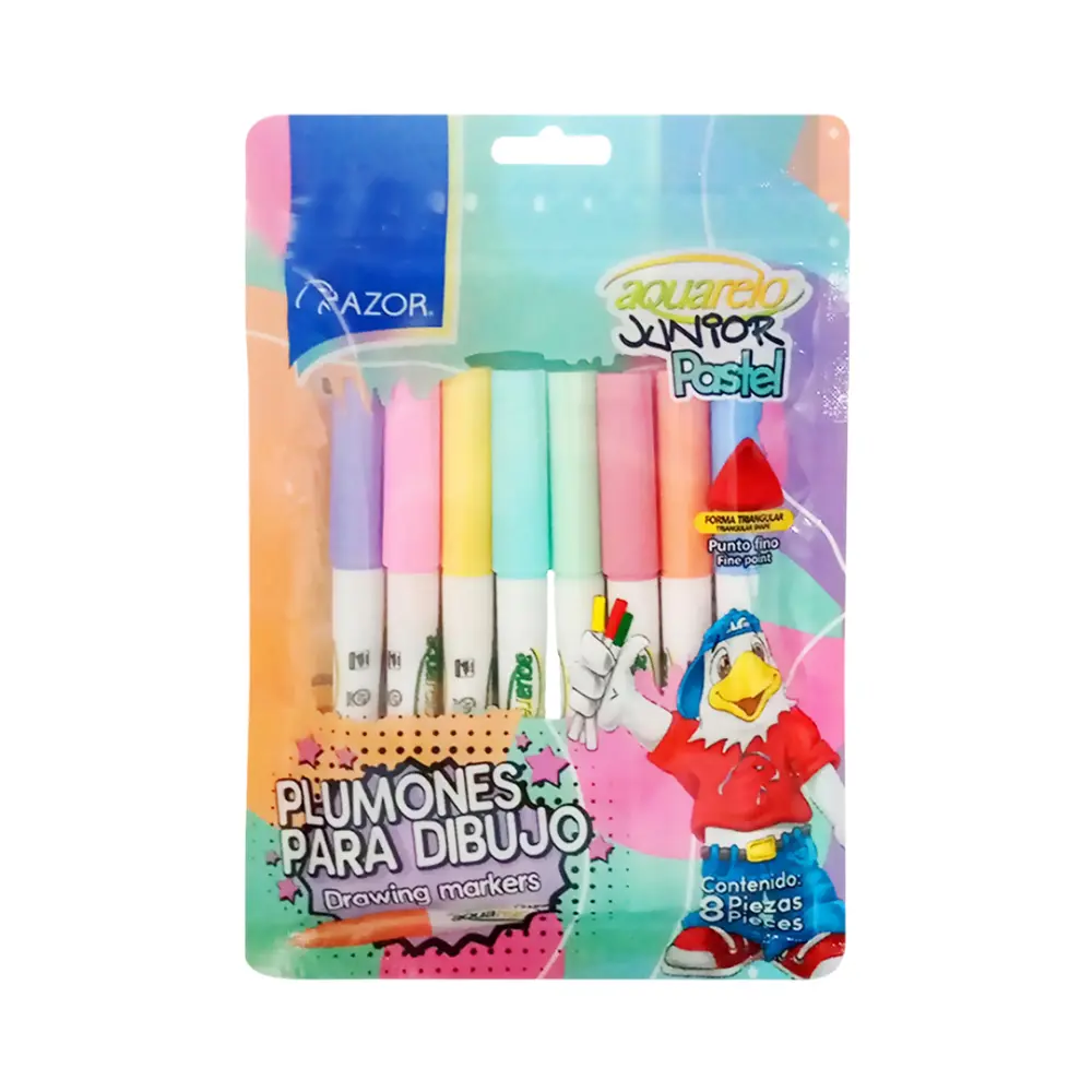 PLUMON AQUARELO JUNIOR PASTEL AZOR PTE. C/8 PZAS.