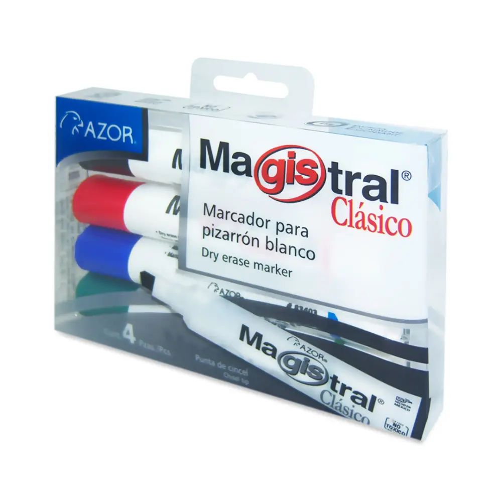 MARCADOR MAGISTRAL CLASICO C/4 PZAS. COLORES FASHION