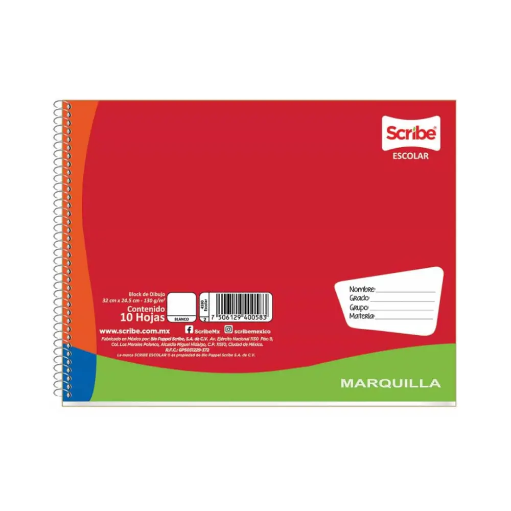 CUADERNO SCRIBE P/DIBUJO 10 HOJAS