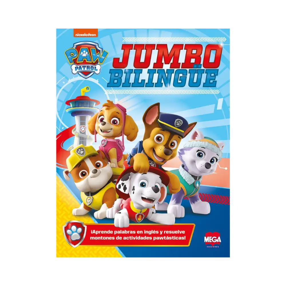 LIBRO P/COLOREAR JUMBO MEGA BILINGUE PAW PATROL